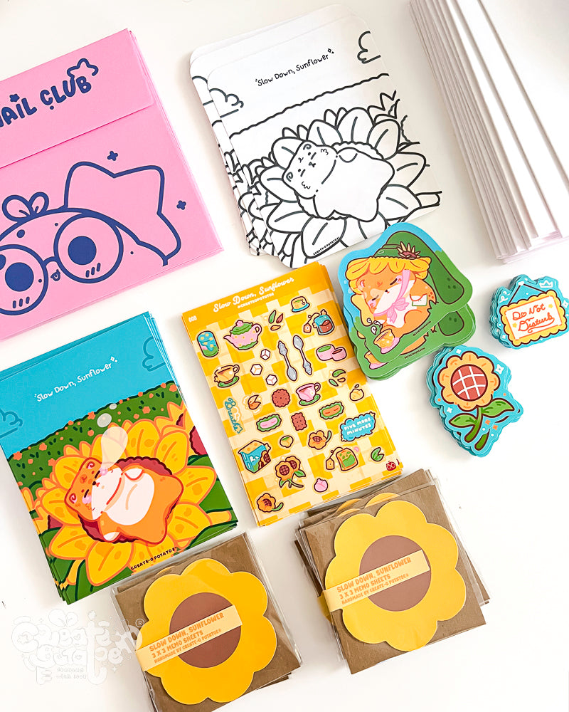 Slow Down, Sunflower | August Potatoe Mail Bundle