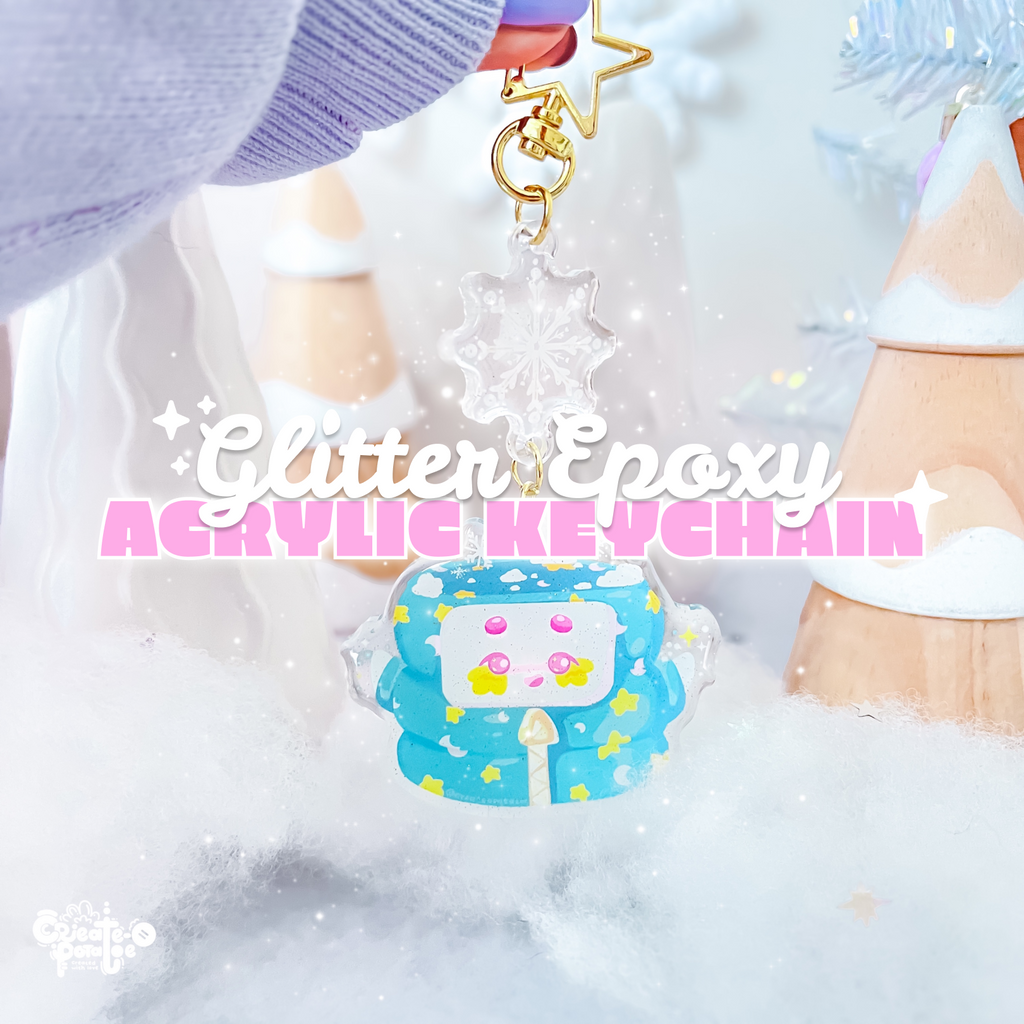 Successful Snow Day | Glitter Epoxy Acrylic Keychain by Create-O Potatoe®