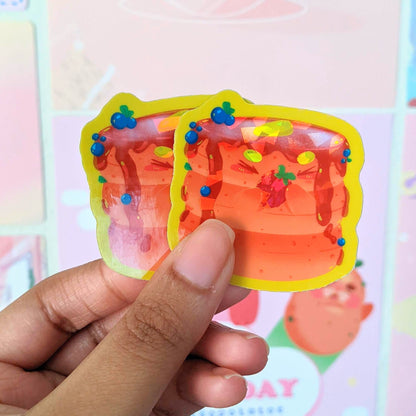 (seconds) I Just Wanted A Strawberry Prism Sticker | Kawaii Pancake Die-Cut Vinyl Decal