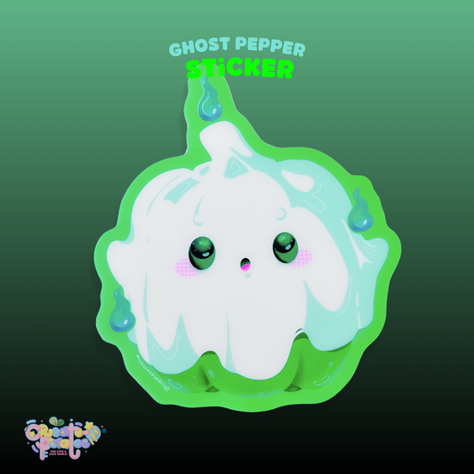 Ghost Pepper Vinyl Glow in the Dark Sticker