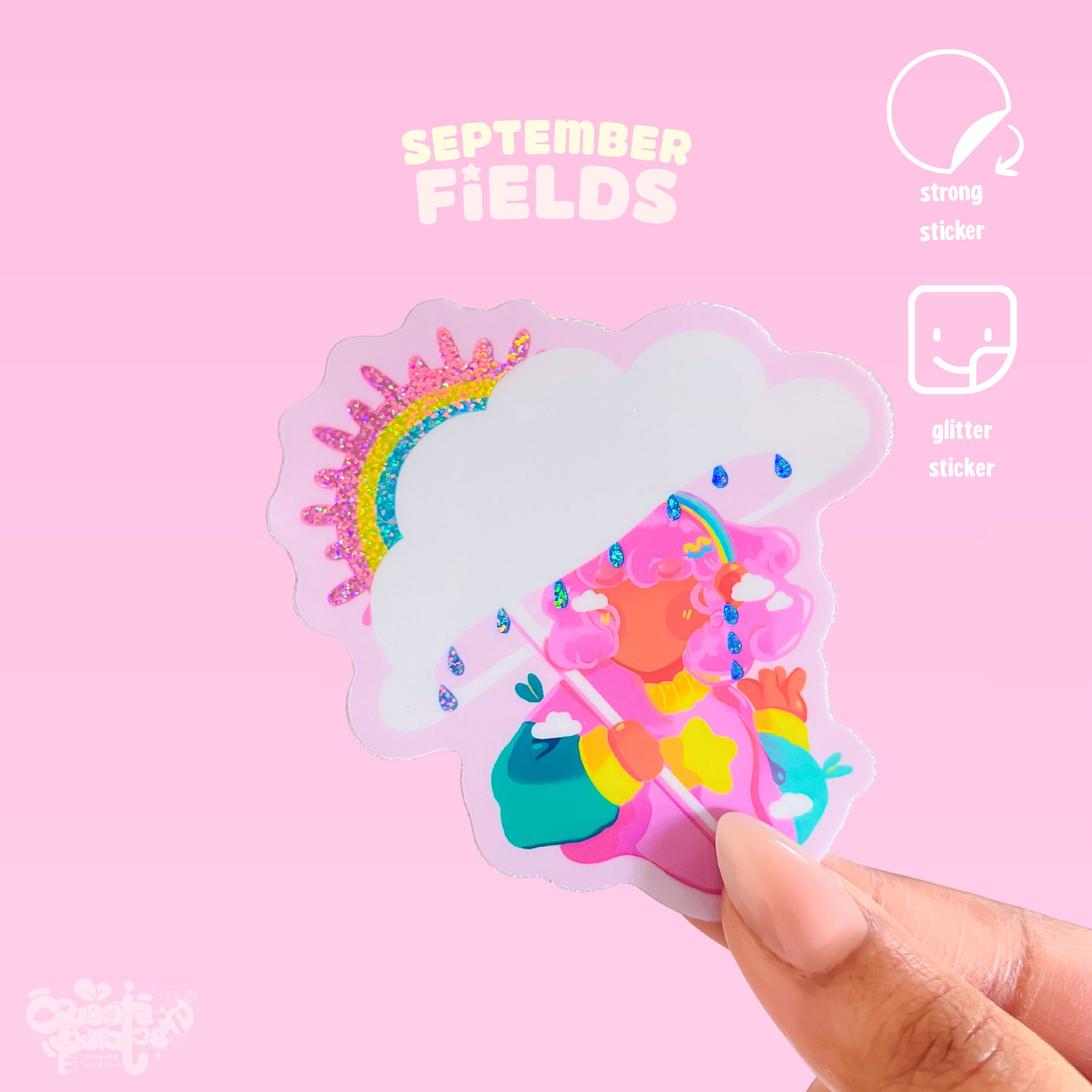 September Fields | glitter sticker
