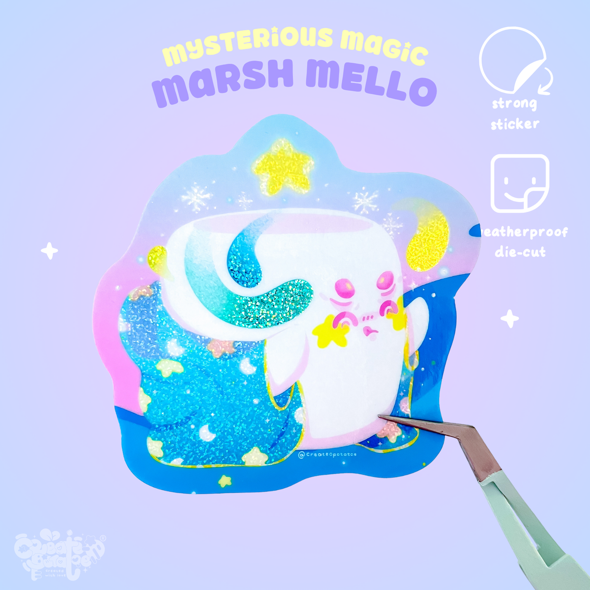 Mysterious Magic Marsh Mello | Glitter Sticker | Die-Cut Vinyl Decal