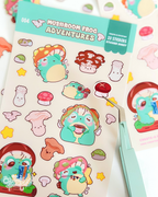 Mushroom Frog Adventures | 23 Stickers Kawaii Stickersheet Vinyl Decals