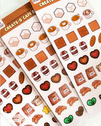 Create-O Cafe | Cafe Themed Stationery Sticker Sheets
