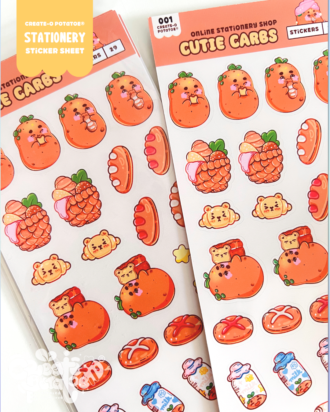 Cutie Carbs | 29 Productive Potatoe Stationery Sticker Sheets