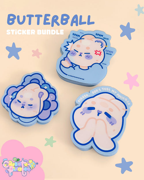 Butterball Sticker Bundle | Satin Matte Die-Cut Vinyl Stickers