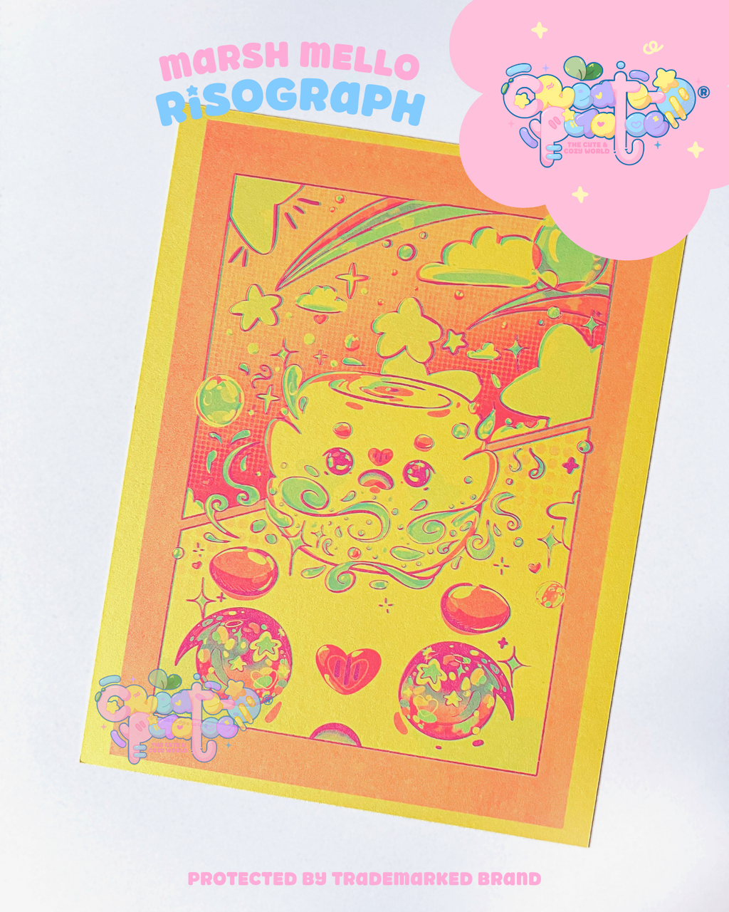 Marsh Mello's Transformation| Risograph Print | Office Decor & Home Decor