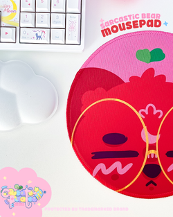 Sarcastic Bear Mousepad | Kawaii Desktop, Office & Home Decor by Create-O Potatoe®