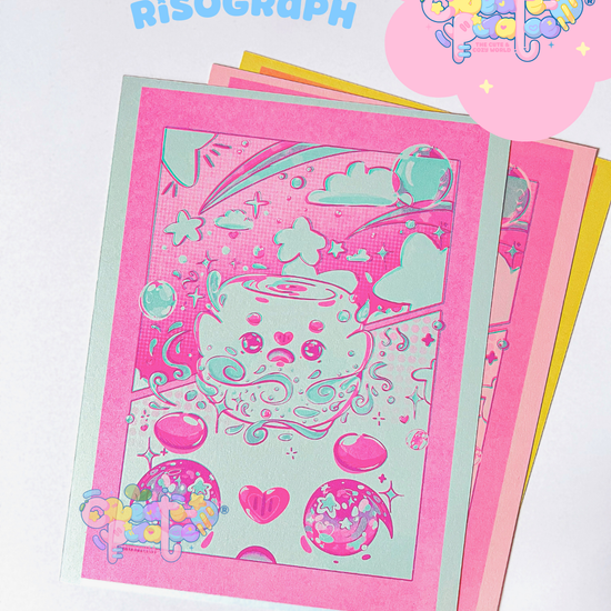 Marsh Mello's Transformation| Risograph Print | Office Decor & Home Decor