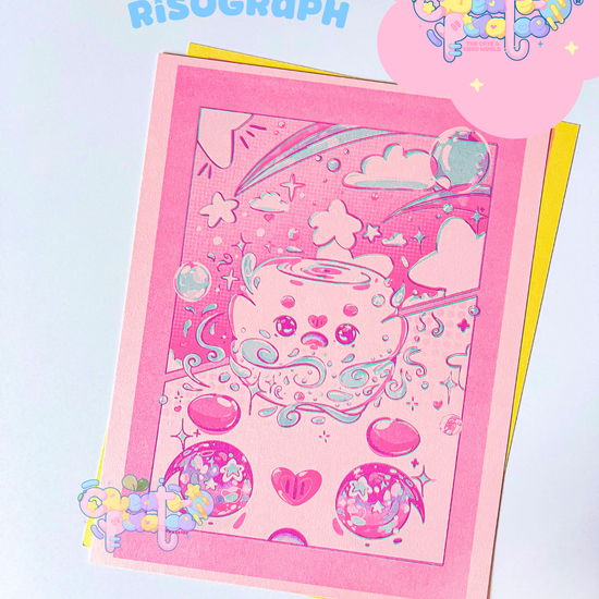 Marsh Mello's Transformation| Risograph Print | Office Decor & Home Decor