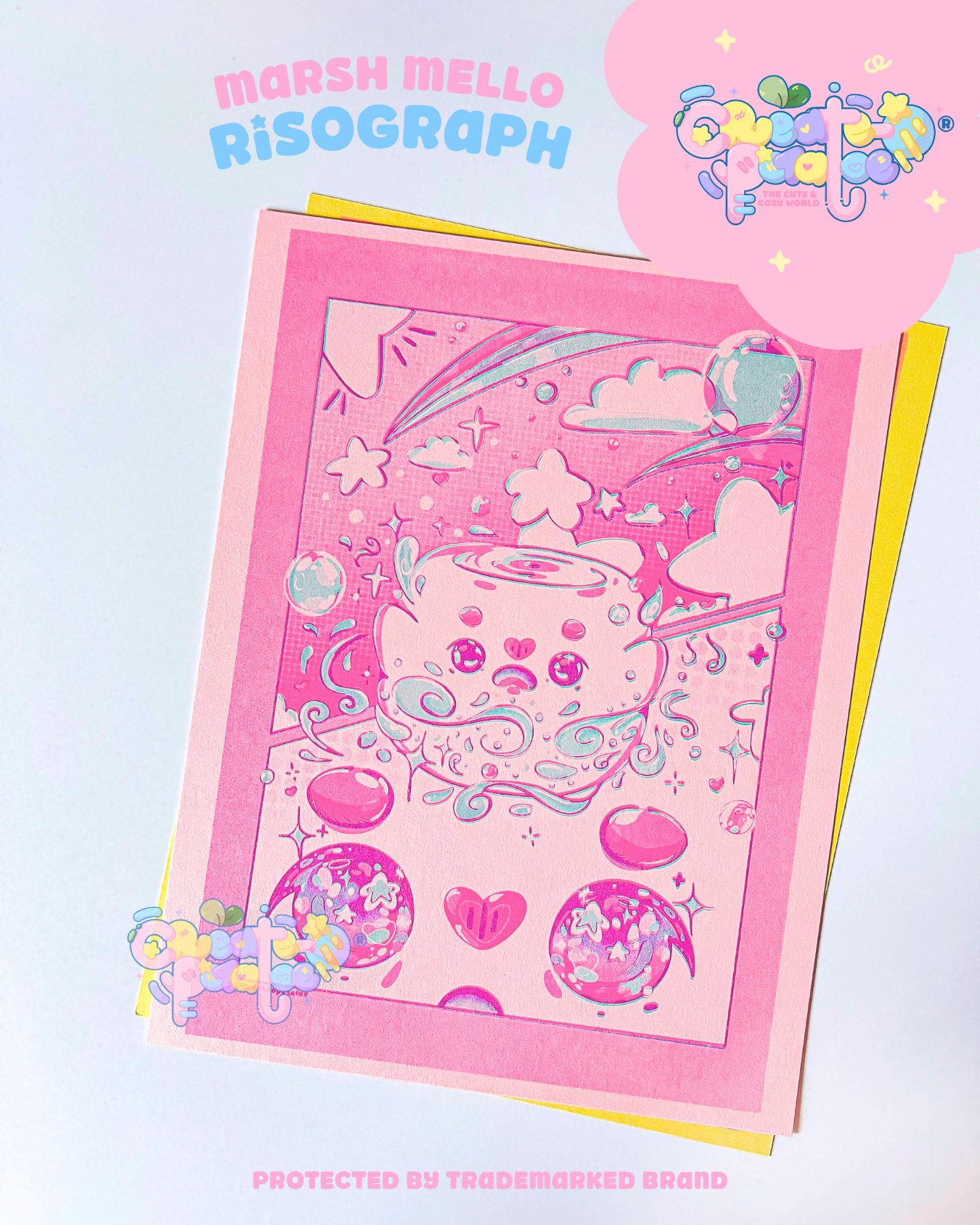 Marsh Mello's Transformation| Risograph Print | Office Decor & Home Decor