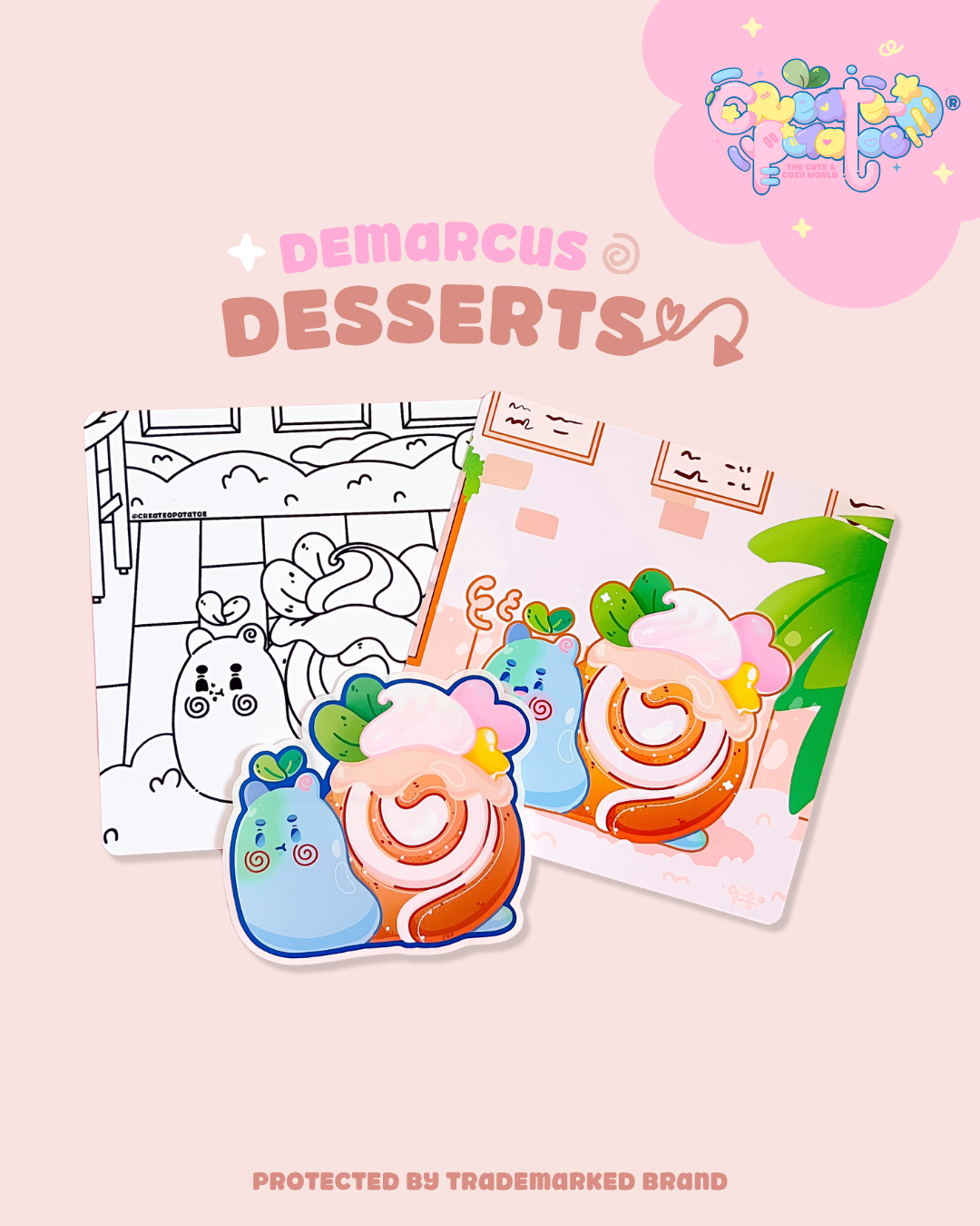 Demarcus Desserts Pack | Homeware & Stickers | Print, Sticker & Coloring Page