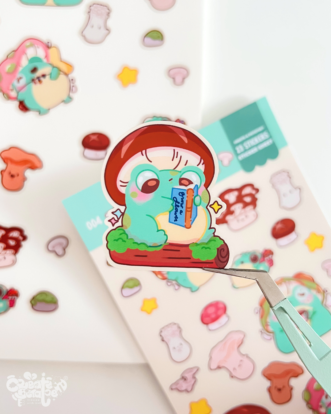 Mushroom Frog Adventures | 23 Stickers Kawaii Stickersheet Vinyl Decals