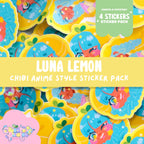 Luna Lemon Pack | Cute Vinyl Stickers With Various Finishes