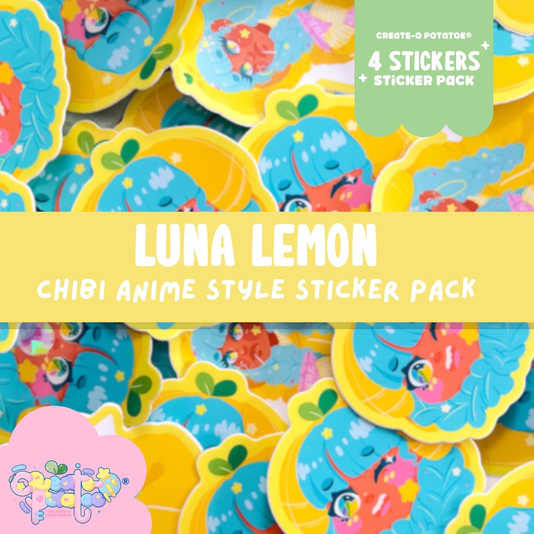 Luna Lemon Pack | Cute Vinyl Stickers With Various Finishes