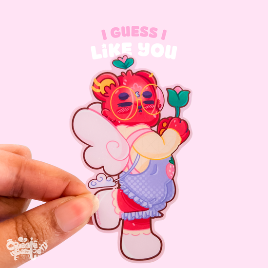 I Guess I Like You | Sarcastic Bear Kawaii Matte Die-Cut Sticker