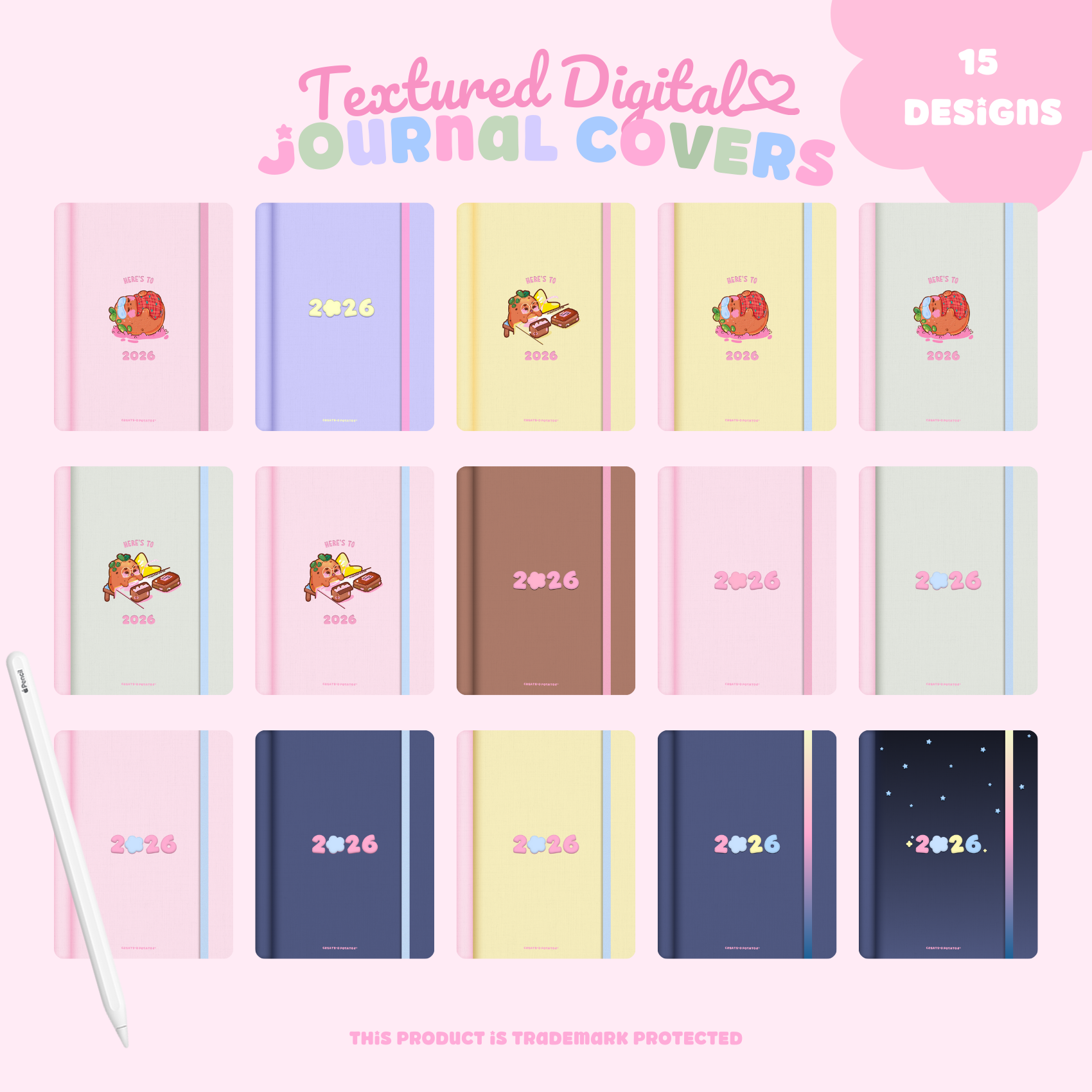 2026 Textured Digital Journal Covers | iOS & Android Compatible