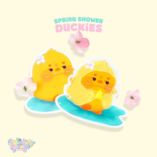 Spring Showers | Kawaii Chonky Duckies Stickers & Decal