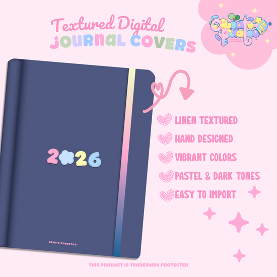 2026 Textured Digital Journal Covers | iOS & Android Compatible