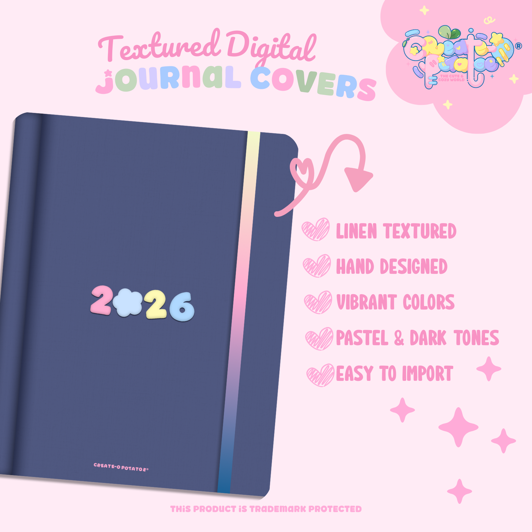2026 Textured Digital Journal Covers | iOS & Android Compatible