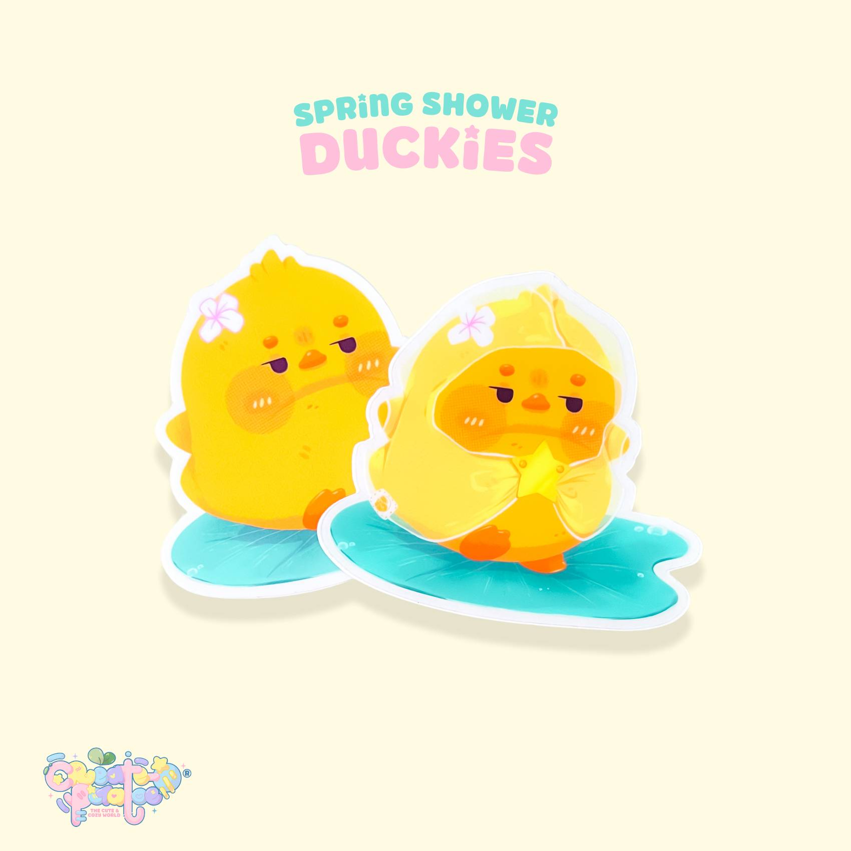 Spring Showers | Kawaii Chonky Duckies Stickers & Decal