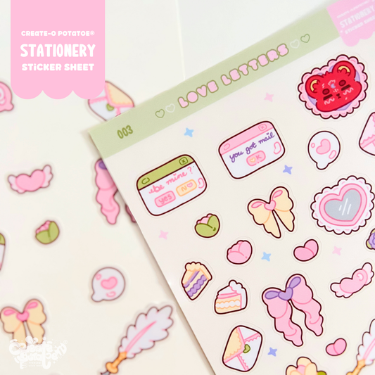 Love Letters | Kawaii Stationery Stickersheet Vinyl Decals