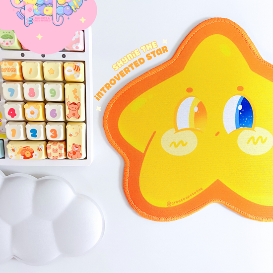 Shynie the Introverted Star Mousepad | Kawaii Desktop, Office & Home Decor