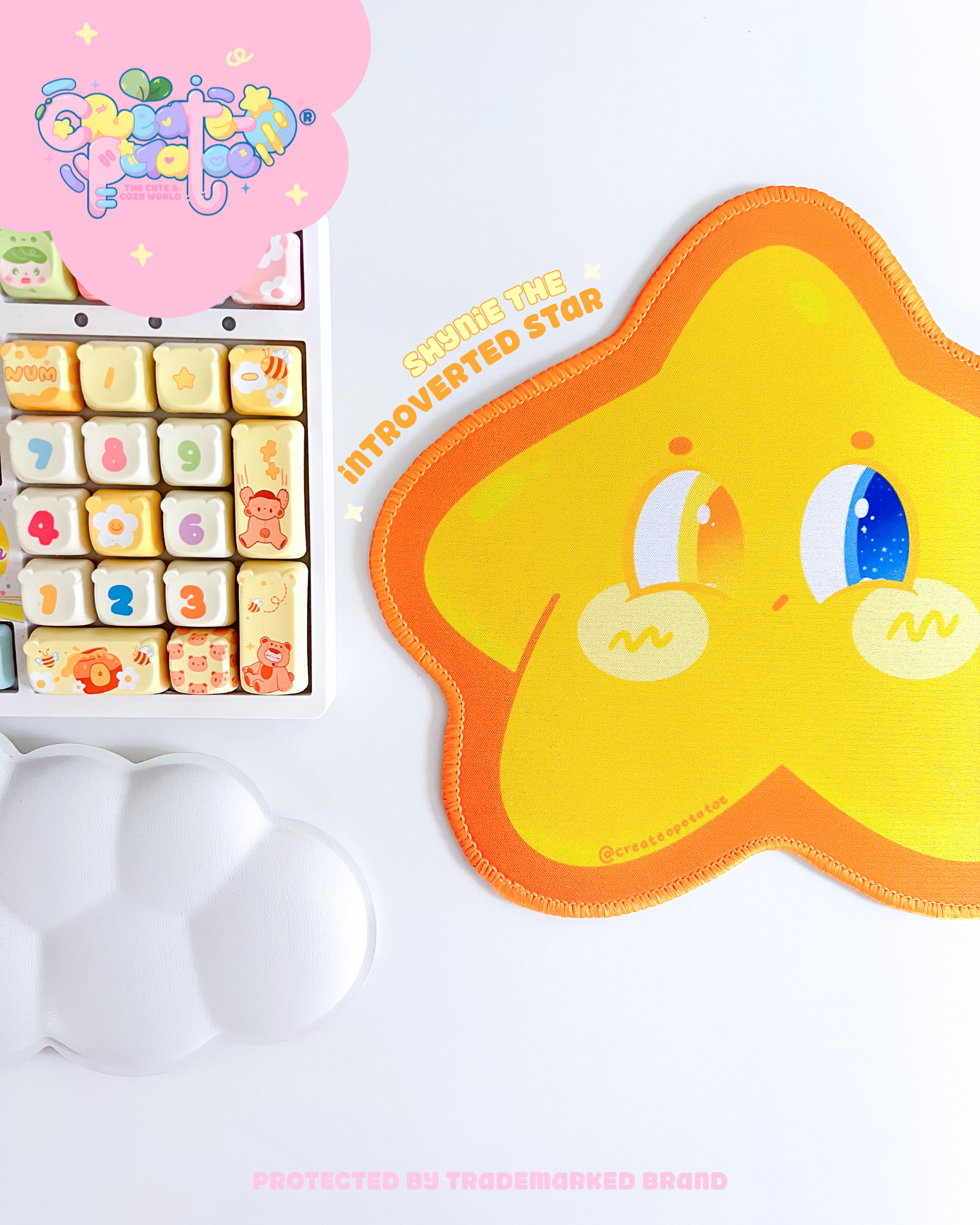 Shynie the Introverted Star Mousepad | Kawaii Desktop, Office & Home Decor