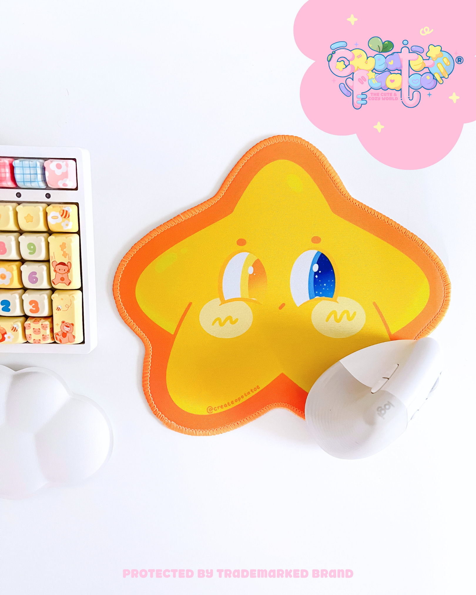 Shynie the Introverted Star Mousepad | Kawaii Desktop, Office & Home Decor