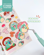 Mushroom Frog Adventures | 23 Stickers Kawaii Stickersheet Vinyl Decals