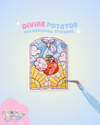 Divine Potatoe | Holographic Die-Cut Vinyl Sticker