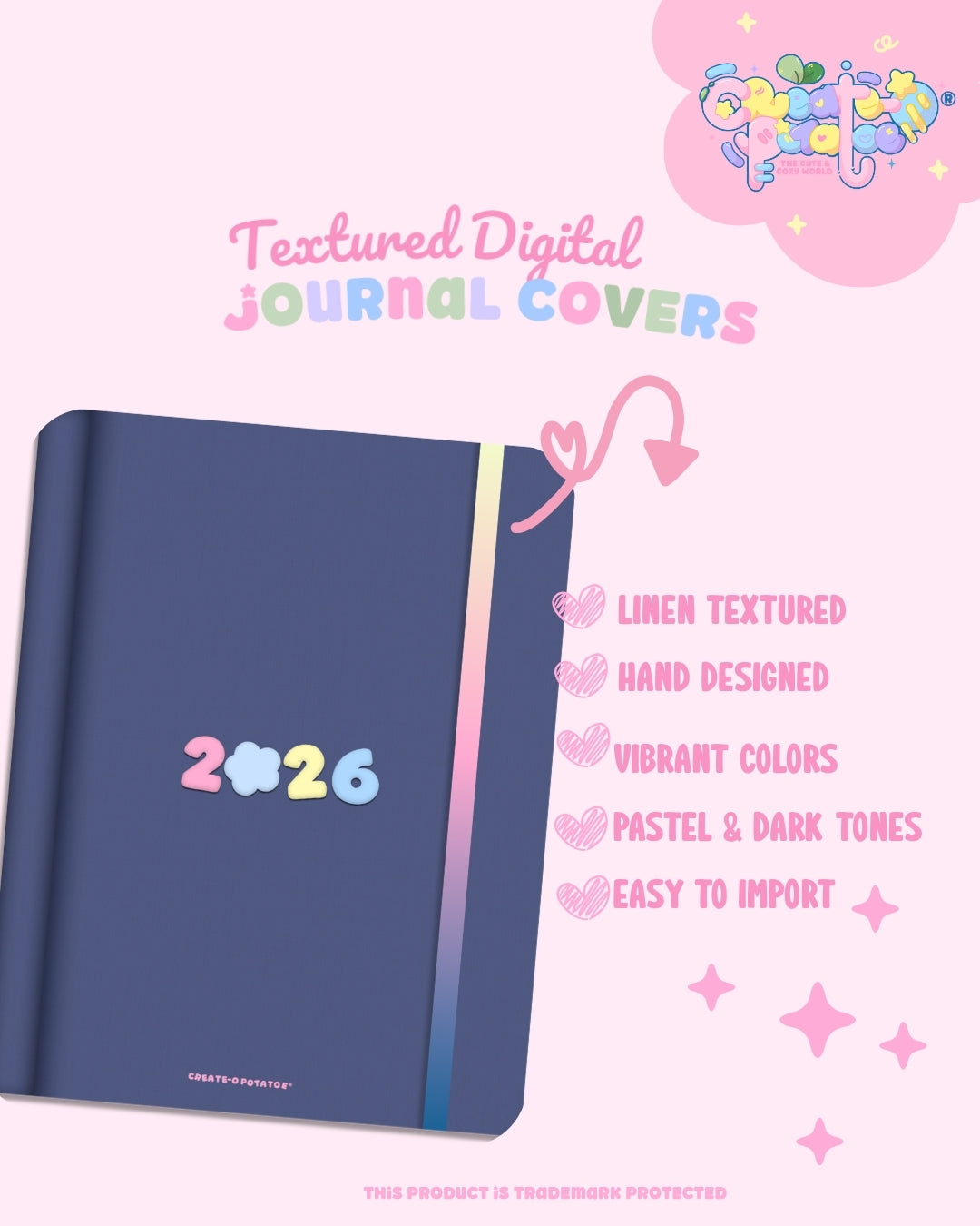 2026 Textured Digital Journal Covers | iOS & Android Compatible