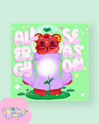 Allergy Season | Sarcastic Bear Satin Art Print | Office & Home Decor