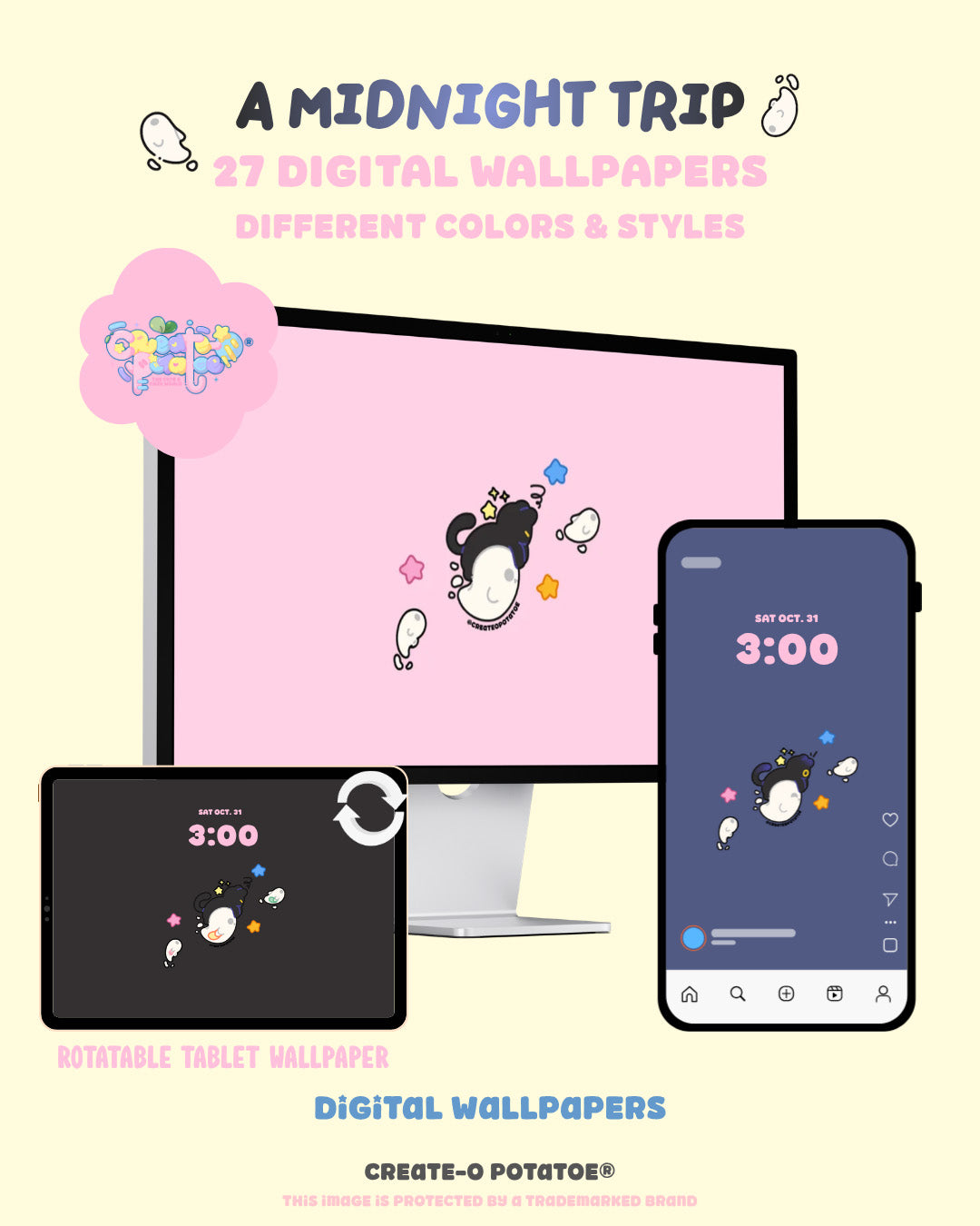 A Midnight Trip | Digital Wallpapers | iOS & Android Compatible