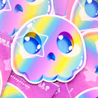 Holo Ghostskull| die-cut sticker by Create-O Potatoe®