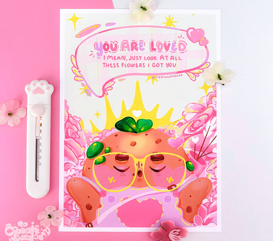 You Are Loved | Productive Potatoe Art Print | Homeware & Office