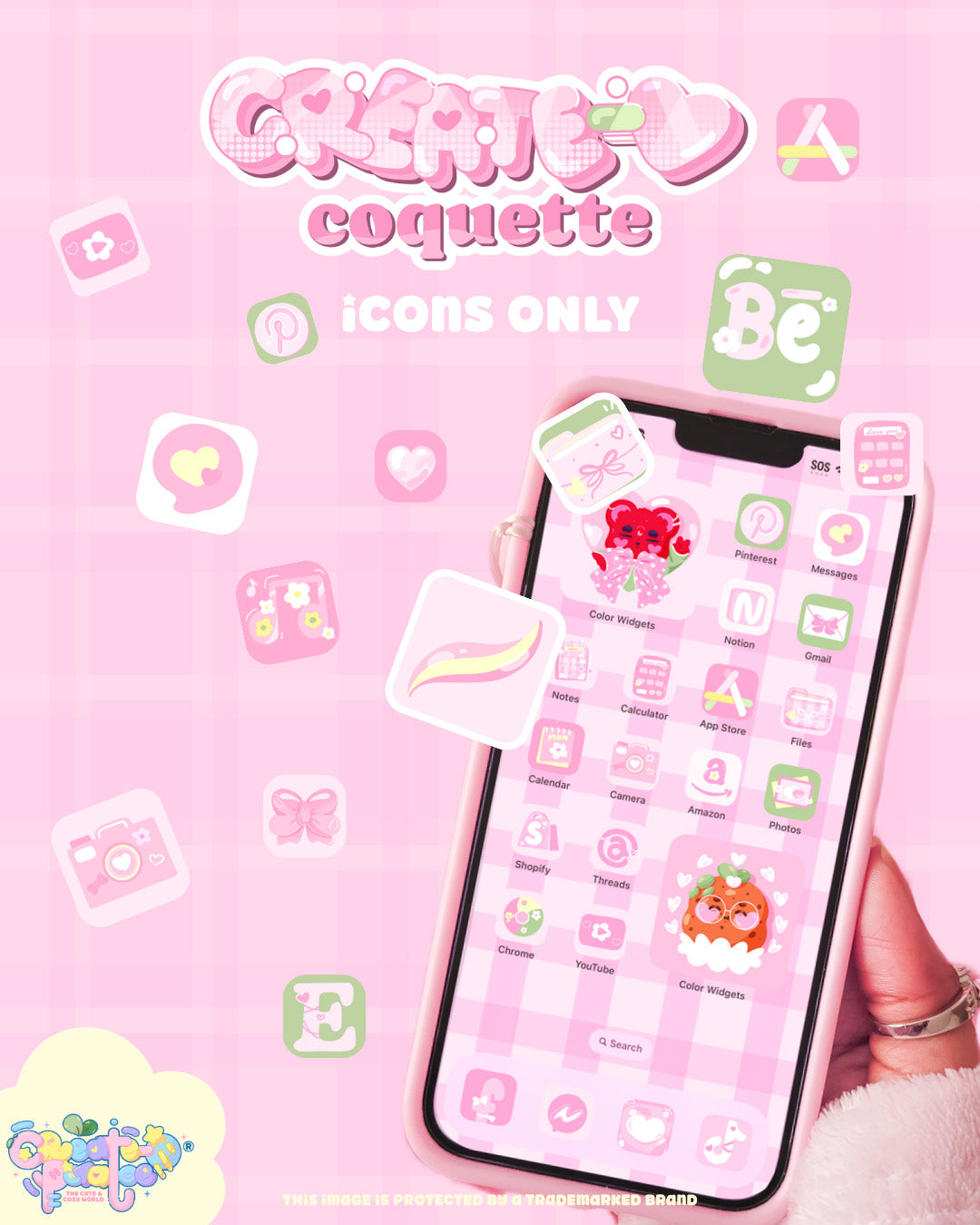 Create-O Coquette | Icons Only | iOS, iPadOS, & android theme | Digital Downloadable