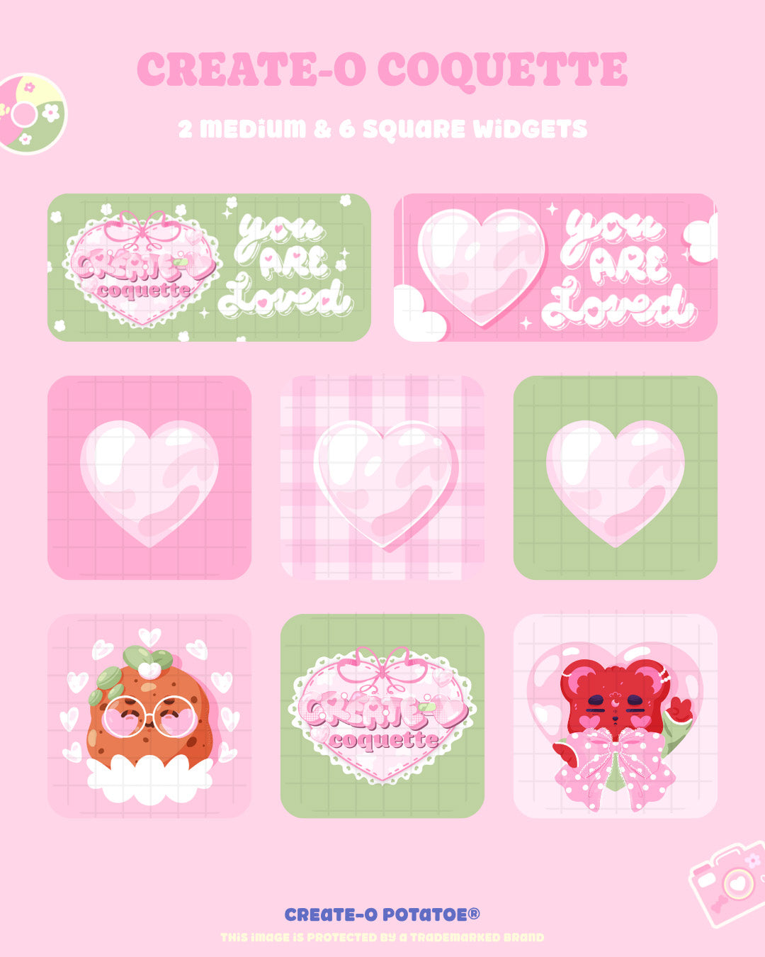 Create-O Coquette | iOS, iPadOS, & android theme | Digital Downloadable