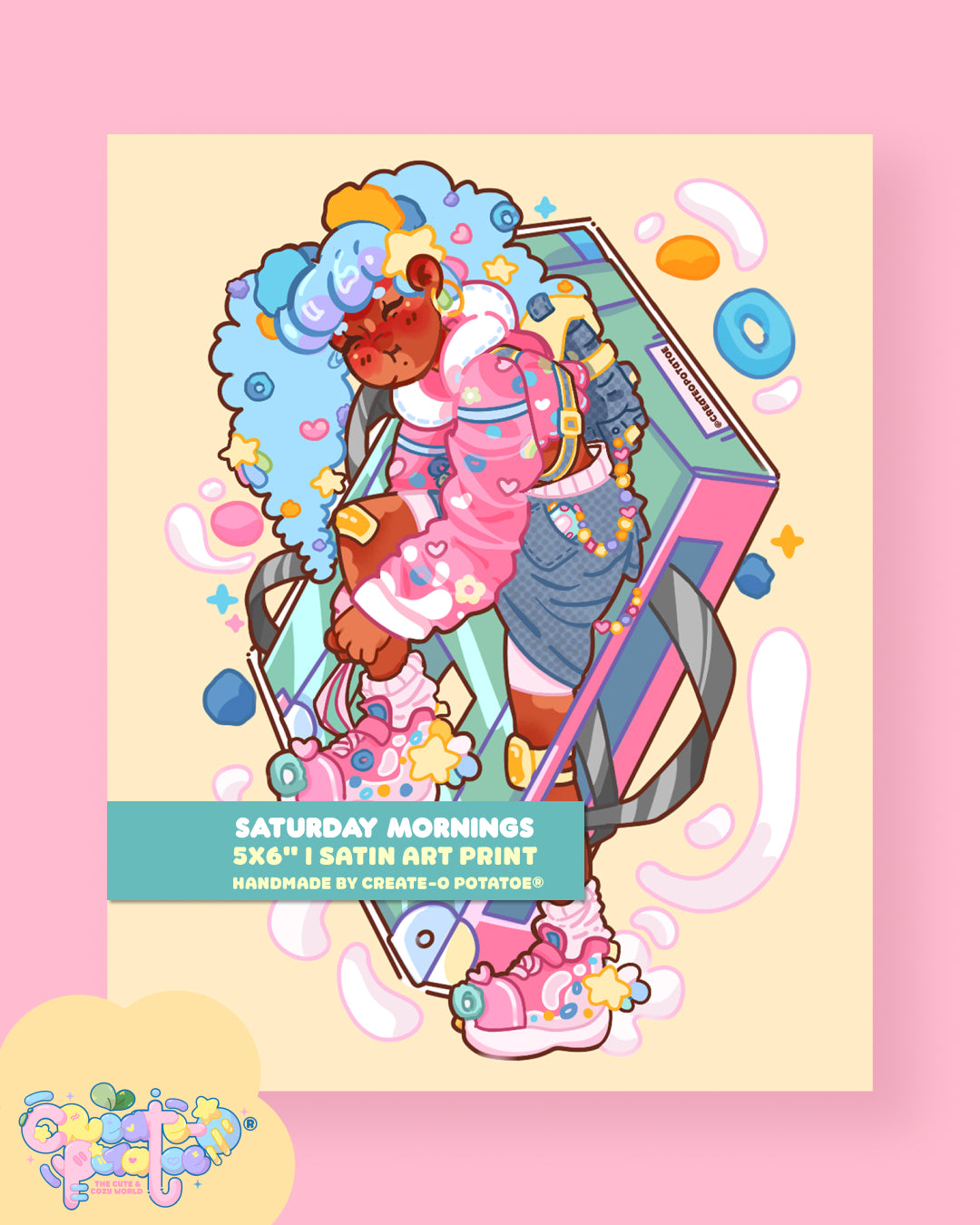 Saturday Mornings | Retro-Inspired Satin Art Print | Office & Home Decor