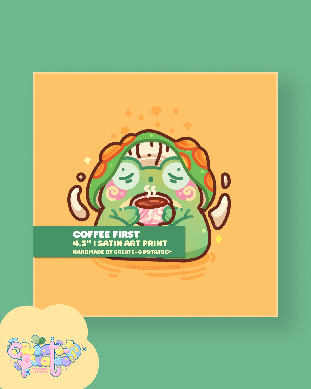 Mushroom Frogs | Satin Art Prints | Office & Home Decor