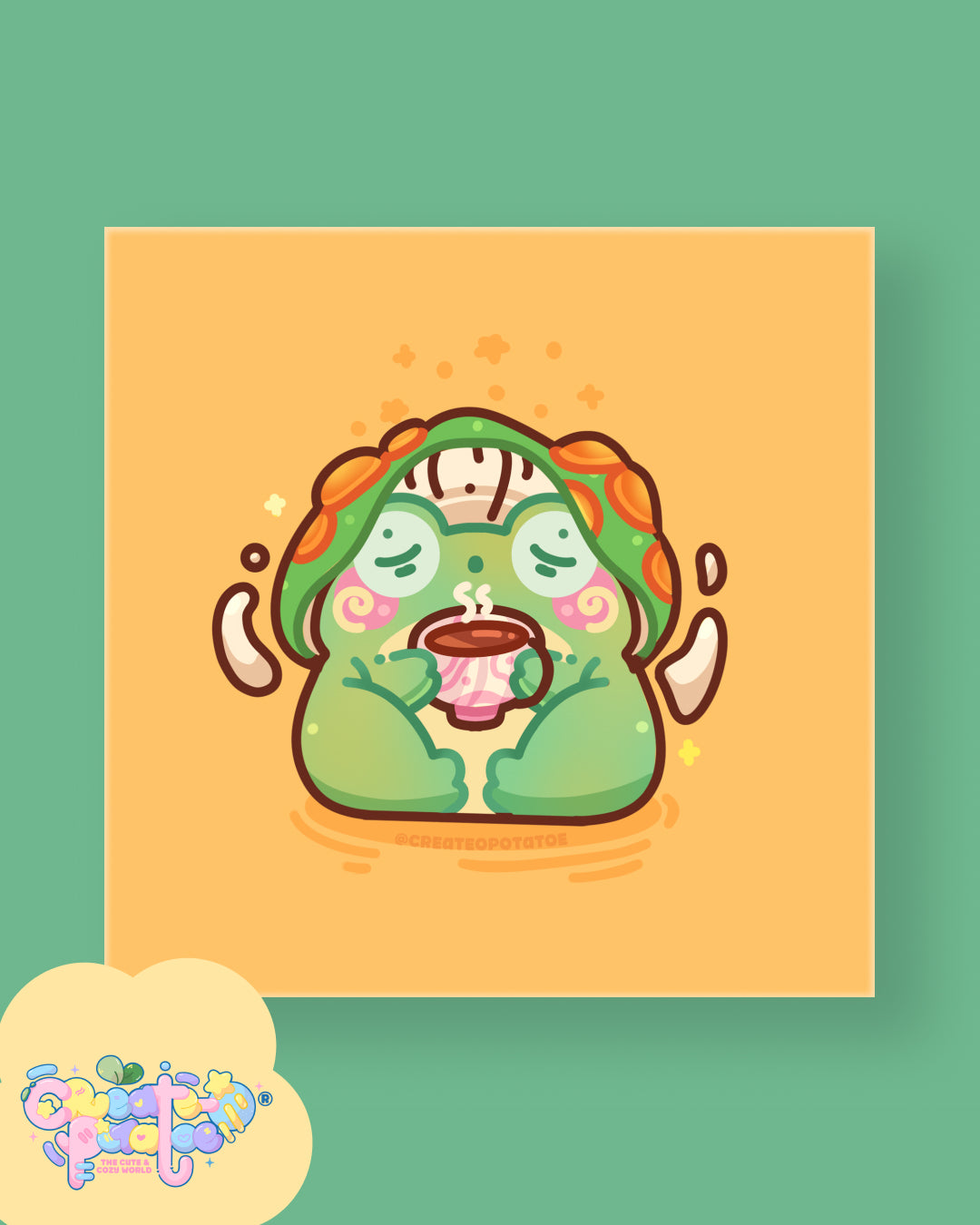 Mushroom Frogs | Satin Art Prints | Office & Home Decor