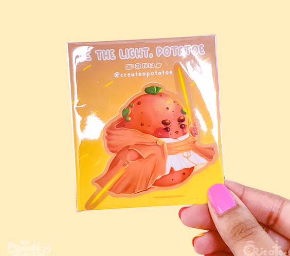 Be The Light, Potatoe Sticker | Kawaii Die-Cut Vinyl Decal