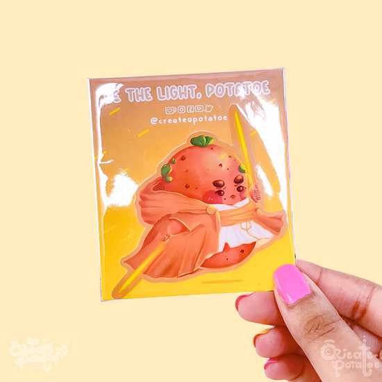 Be The Light, Potatoe Sticker | Kawaii Die-Cut Vinyl Decal