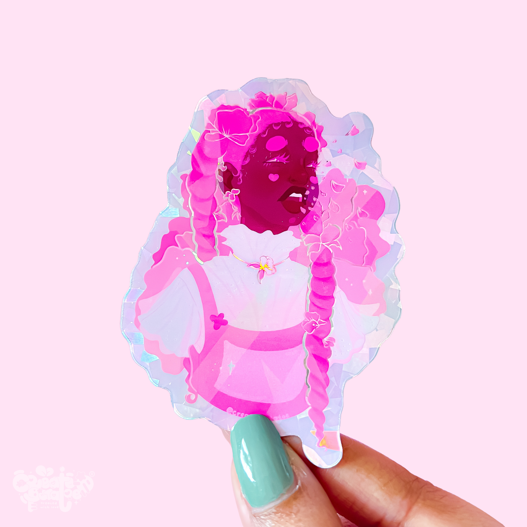 Allergies | Prism Sticker | Kawaii Black Girl Die-Cut Vinyl Sticker
