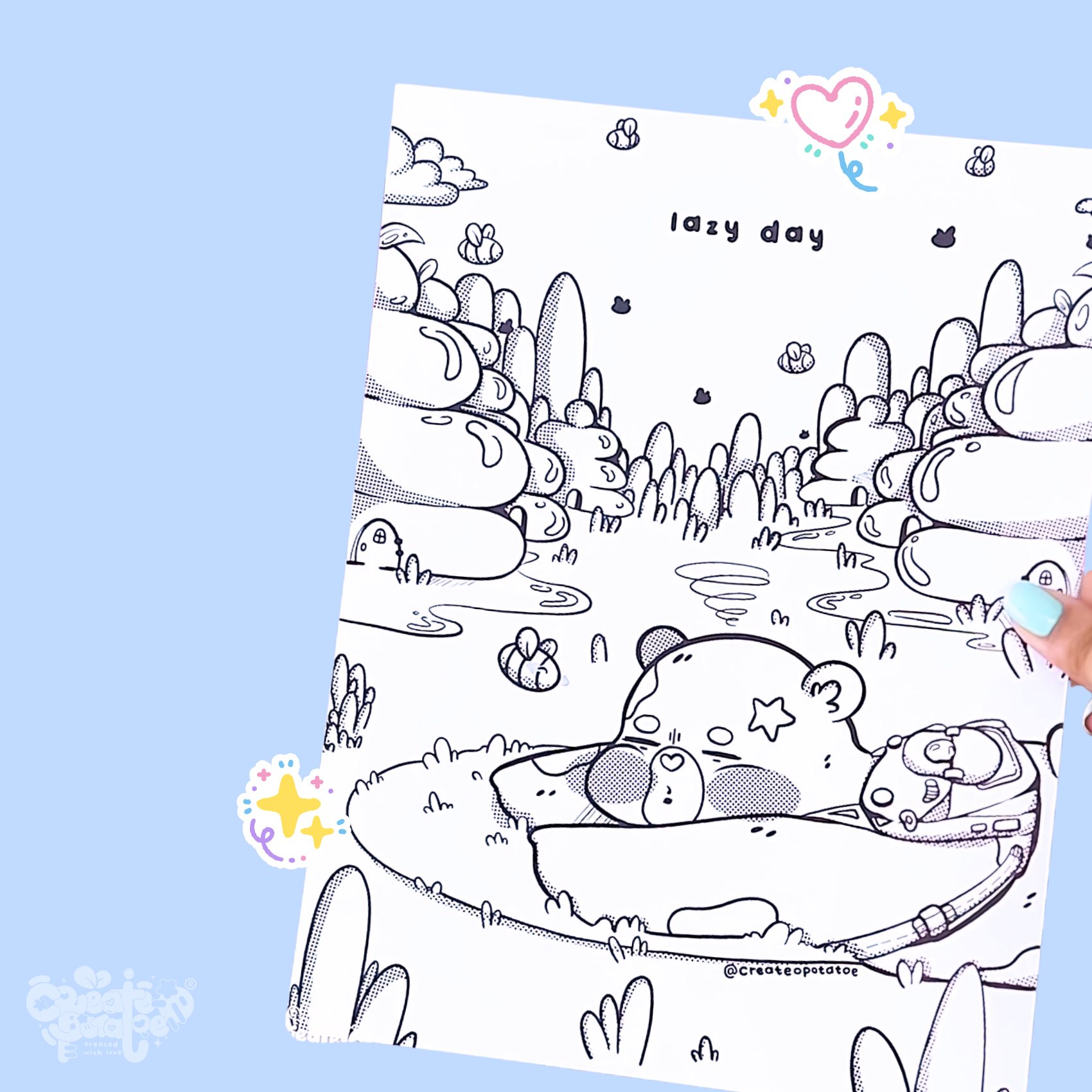 Lazy Day Coloring Pages | Printable & Digital Download