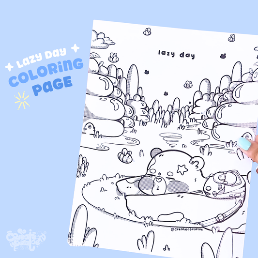 Lazy Day Coloring Pages | Printable & Digital Download