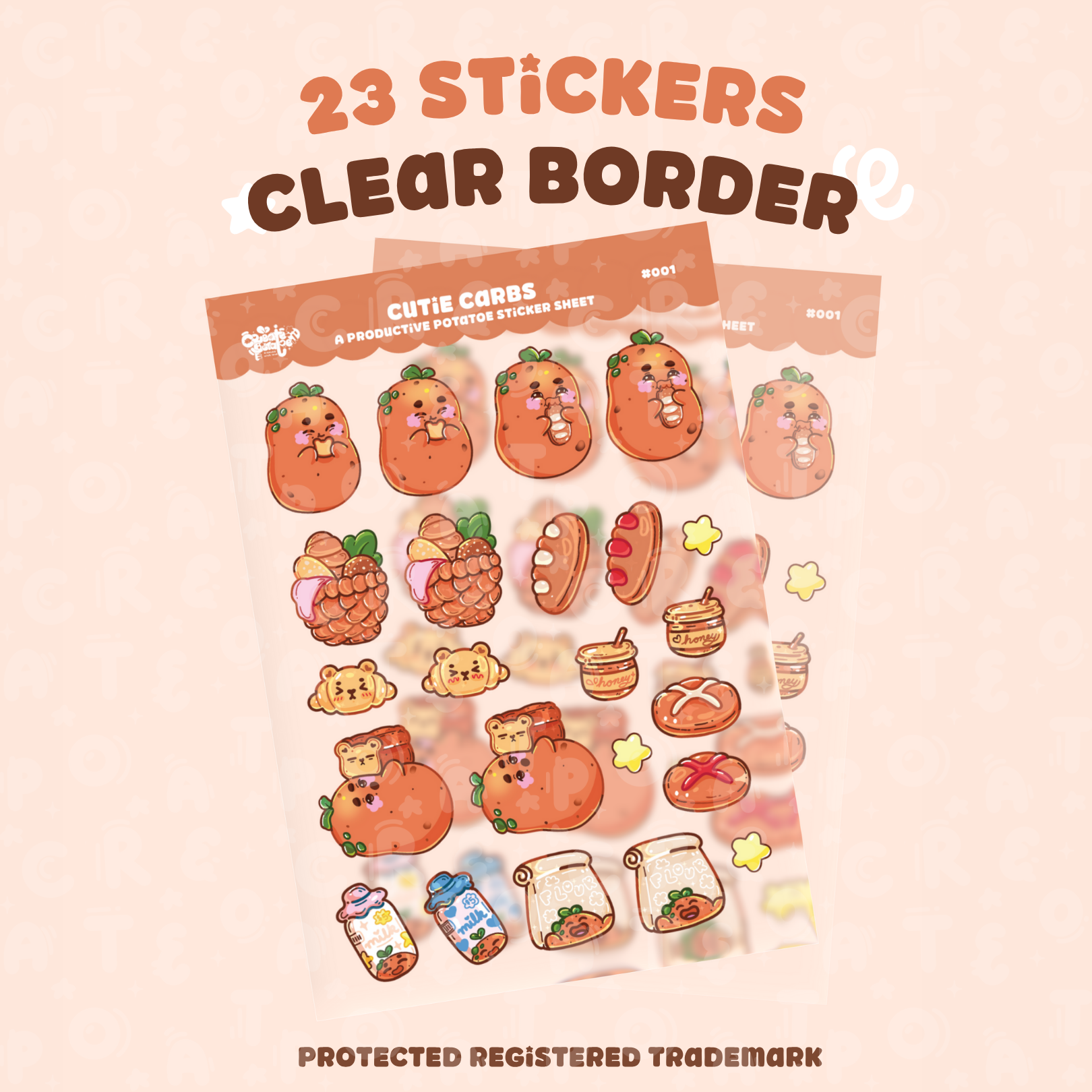 Cutie Carbs | Clear Sticker Sheet | Die-Cut Vinyl Decal