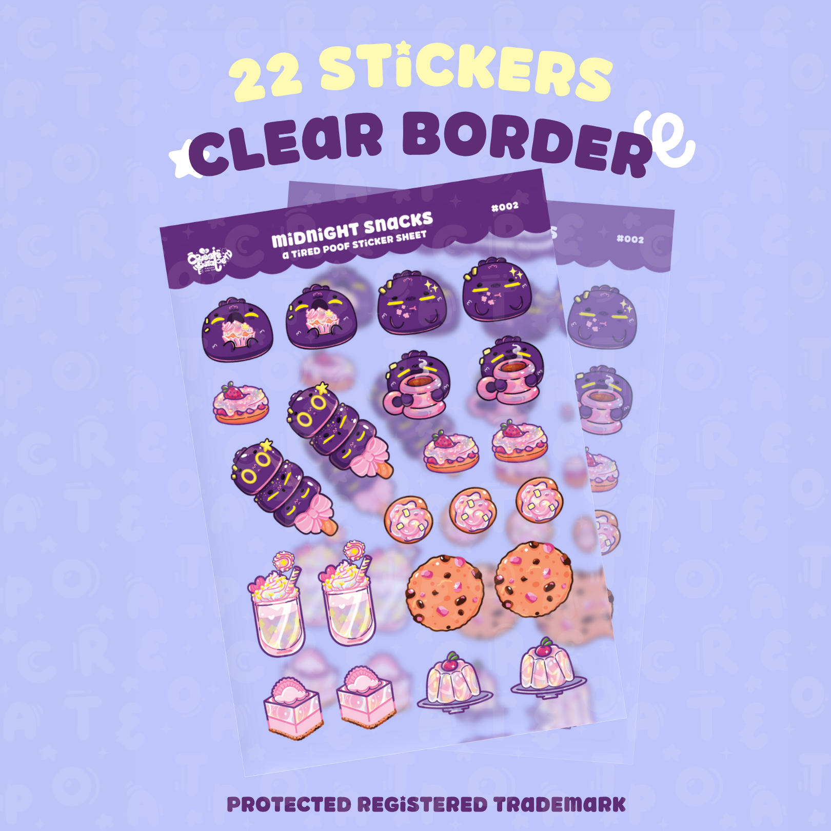 Midnight Snacks | Clear Sticker Sheet | Die-Cut Vinyl Decal