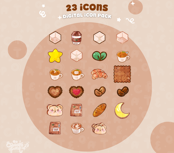 Cutie Cafe icons | iOS, iPadOS, & android | desktop, tablet & phone