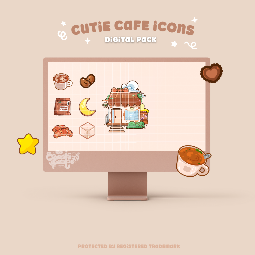 Cutie Cafe icons | iOS, iPadOS, & android | desktop, tablet & phone